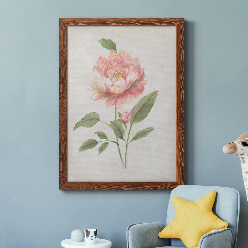 Grandiflora III - Peinture sur toile encadrée, Cadre en érable, H 44 po x l 31 po x P 1 po