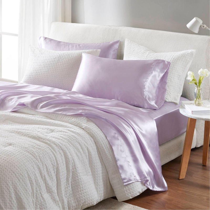 Ensemble de draps de luxe, Twin Duvet Cover + 3 Additional Pieces, Lilac