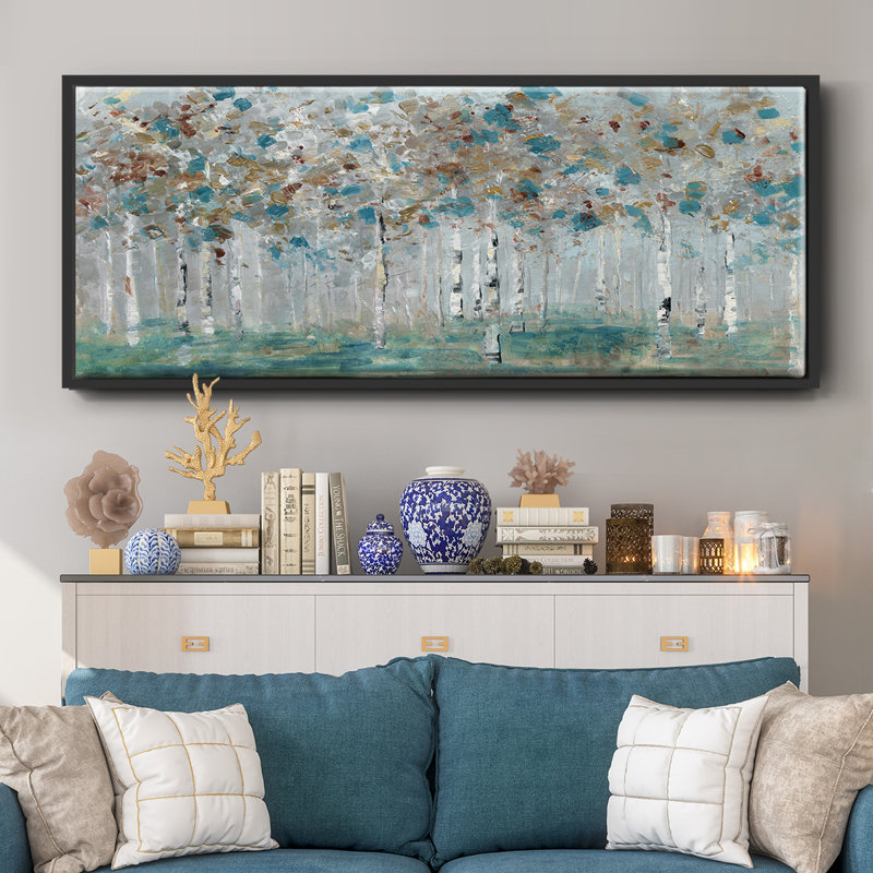 Teal Forest- Framed Canvas