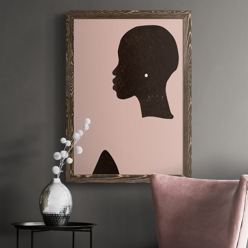 " Pink Silhouette I ", 37.5" H x 27.5" W x 1" D, Walnut