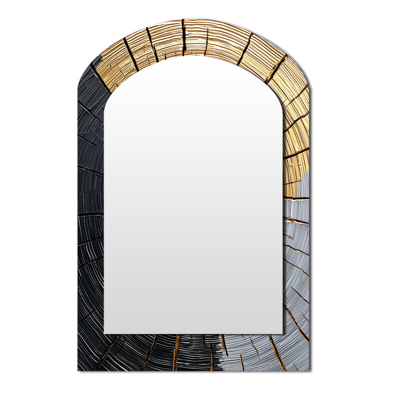 «Golden Roots», miroir mural asymétrique traditionnel, 43 po x 33 po