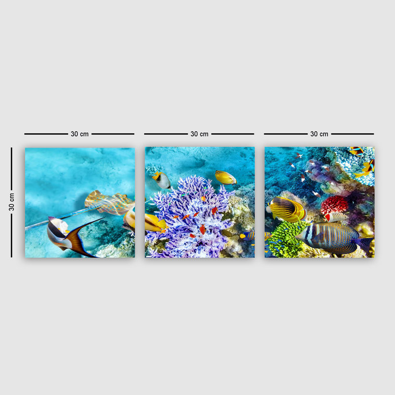 Superbe ensemble de peinture sur toile décorative (3 pièces), 100% toile, taille totale: 11,8 x 35,4 pouces | 100% cadre en bois, épaisseur: 1,2 po | Parfait pour le salon, la chambre à coucher et le bureau, collection d'art accrocheuse
