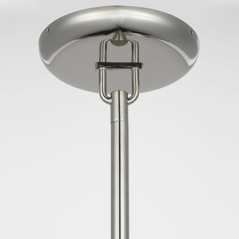 Kelly Wearstler Formosa Single Pendant with Alabaster, 56" H x 3.25" W x 3.25" D, Polished Nickel