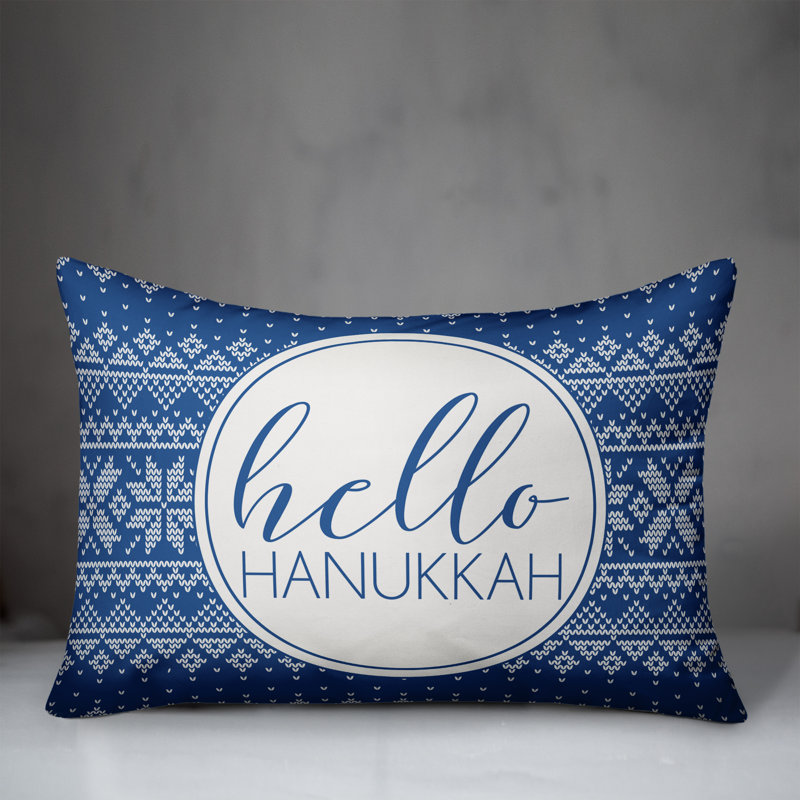  Hello Hanukkah Sweater Lumbar Pillow