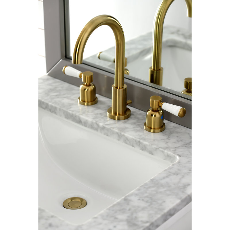 Robinet de salle de bain espacé Kingston, Laiton satiné