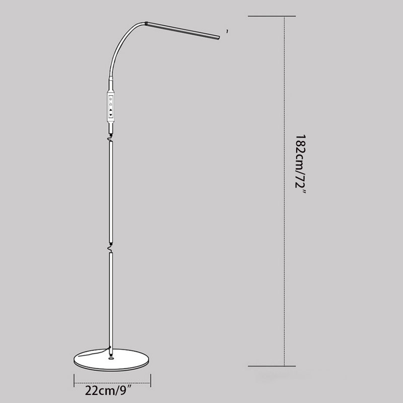 Amlcar 72'' LED Swing Arm Floor Lamp with Outlet
