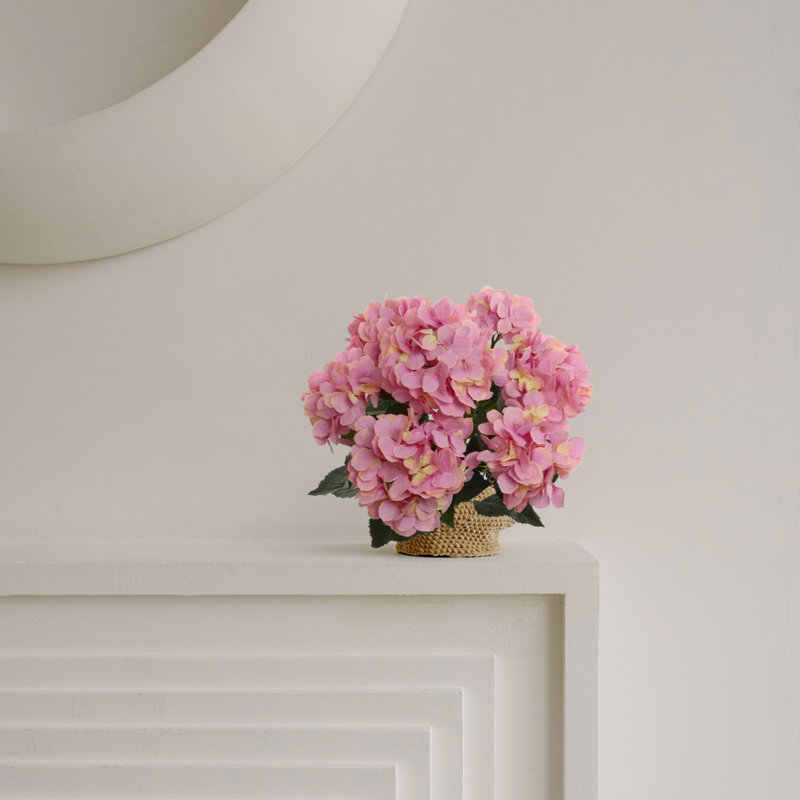 Ultra Realistic Faux Silk Hydrangea Arrangement - Artificial Flowers for Home Decor, Pink