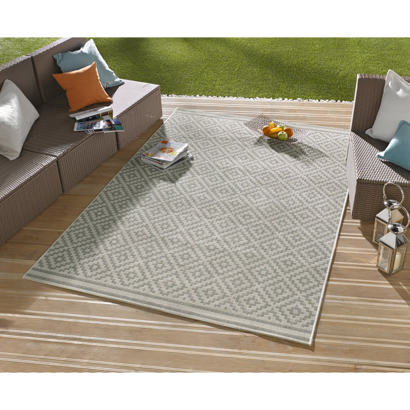 Flatweave Rug in Grey/Cream, Rectangle 80 x 150cm