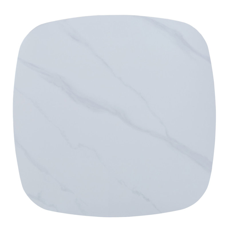 Aspen Sintered Stone Square Table with 4 Diamond Stitch Upholstered Fabric Chairs - Modern Dining Set, Natural