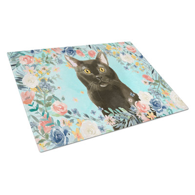 Abyssinian Spring Flowers Glass Cutting Board Large-bo1