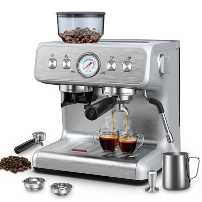 Machines à espresso Elite avec buse à vapeur, moulin à café et autonettoyant