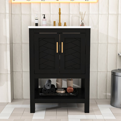 Meuble-lavabo 24 po avec porte à fermeture douce et tablette réglable