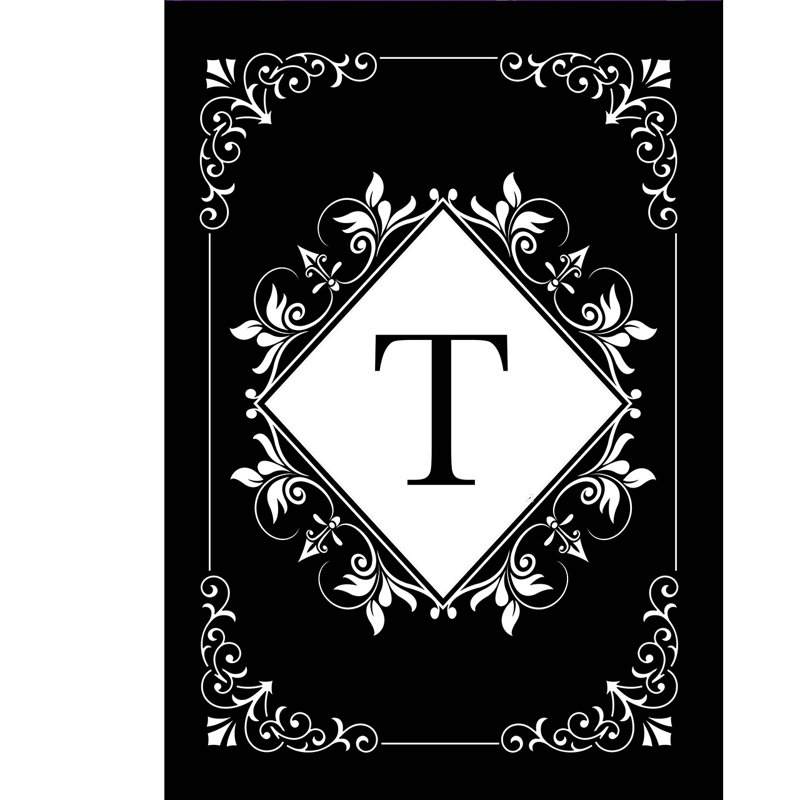Black And White Monogram T House Flag