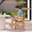 Chaises de salle à manger d'extérieur en bois d'acacia 4 pièces Gymax avec dossier incliné-1742997361