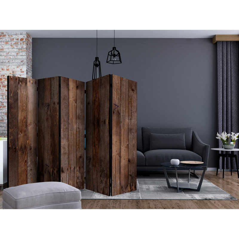 225cm W x 172cm H 5 - Panel Wood Folding Room Divider