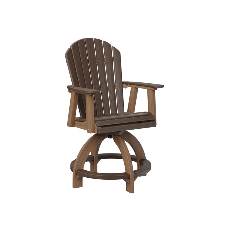 Comfo Back Outdoor Bar Stool, Antique Mahogany, Brazilian Walnut