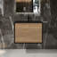 Danyall 30 po L x 19 po P 2 tiroirs Meuble-lavabo avec évier simple et Comptoir en Quartz noir d'ingénierie