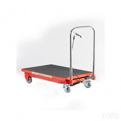 Hydraulic Lift Table Cart,500lbs Load Capacity 28.5inch Lifting Height, Single Scissor Lift Table With Non-Slip Pads And 4 Wheels, For Material Handling And Transportation, Red