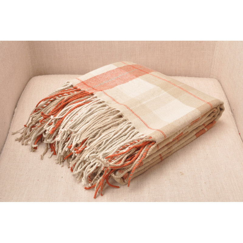 Knitted Throw Blanket, Orange