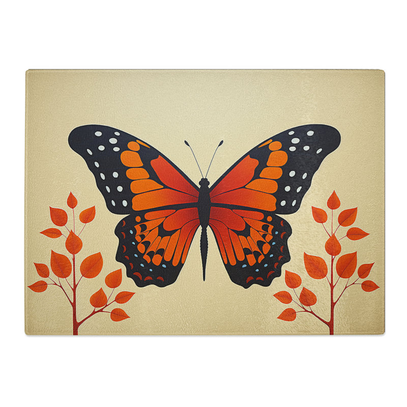 Butterfly Minimalism No.2  Glass Chopping Board