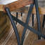 Chaise d'appoint brun chêne à dossier croisé Damara