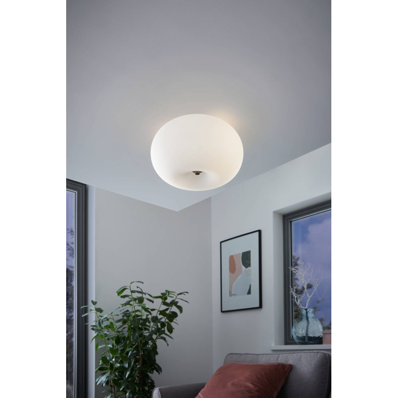 Steffes Glass Flush Mount, 16cm H x 28cm W x 28cm D