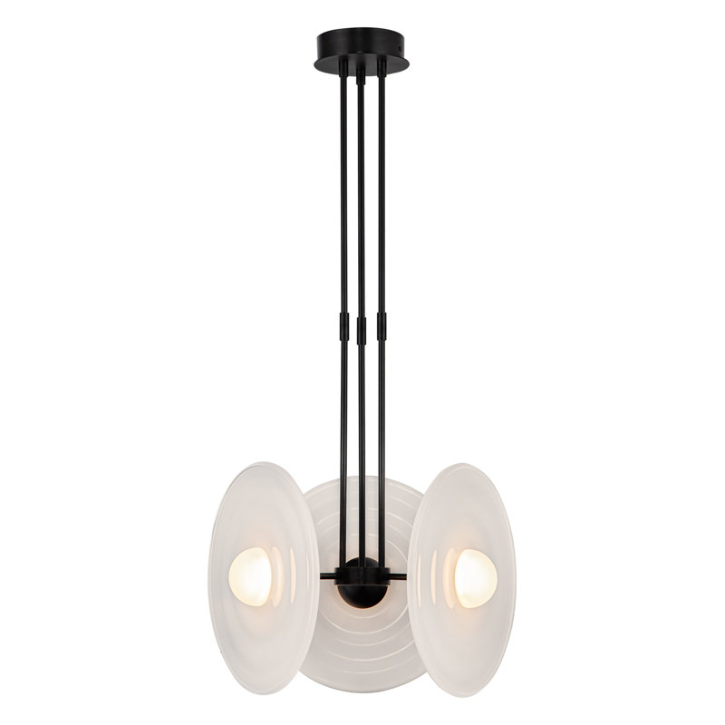 Harbour 3 - Light Pendant, Urban Bronze, Glossy Opal