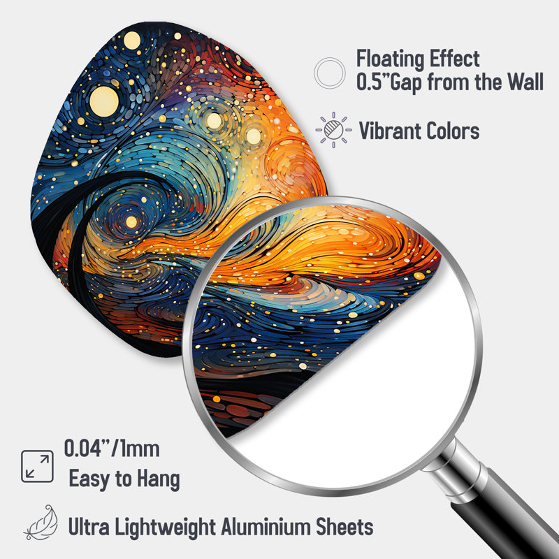 «Colorful Meditation Transcendence Dot I», reproduction de sculpture murale asymétrique en métal, H 28 po x l 25 po x P 1 po