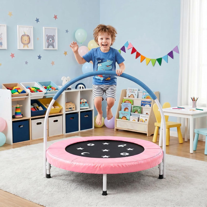 Mini trampoline 36 "pour tout-petits de 3 à 6 ans - Siège de sécurité pour enfants en plein air avec conception fermée