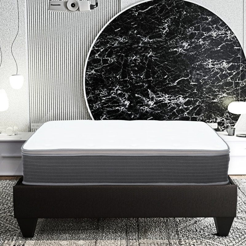 Simple 12 po Matelas, mousse viscoélastique imprégnée de gel pour le soulagement et le refroidissement, système de ressorts ensachés, système de taille facile à installer, soulagement, technologie de refroidissement, barrière en rayonne
