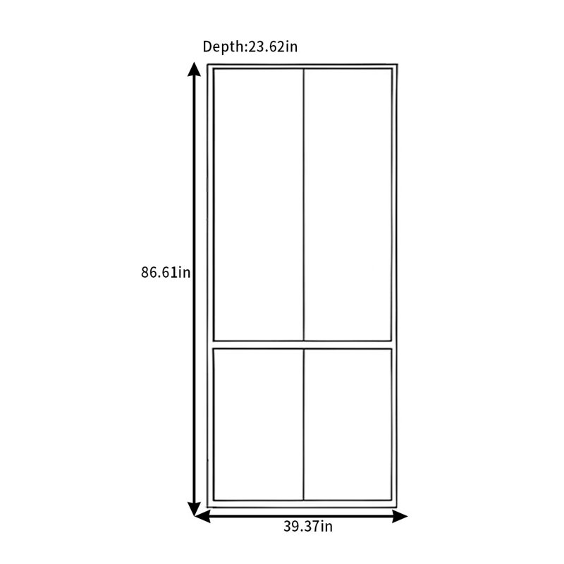 Wainwright, 86.61" H x 39.37" W x 23.62" D