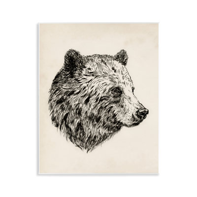 «Rustic Bear», art mural sur bois par Victoria Barnes