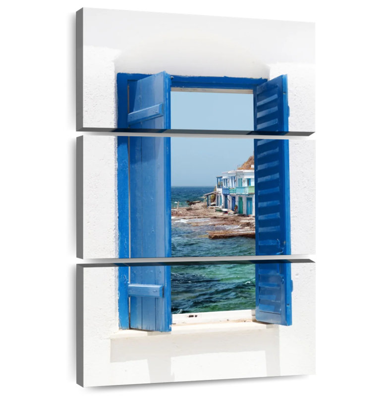 Lilie Window To Coastal Greece, 32" H x 20" W