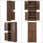 Armoire de cuisine 71 po avec 3 organisateurs coulissants, 6 portes et 2 tiroirs - Armoire de rangement en MDF brun noyer
