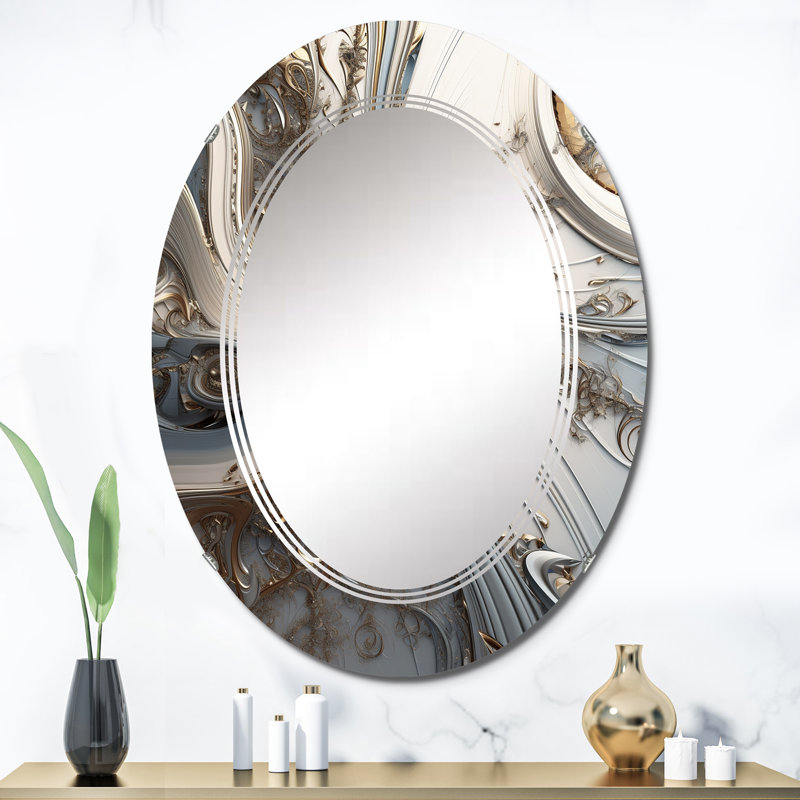 Kanto - Miroir mural moderne ovale, 36 po x 24 po