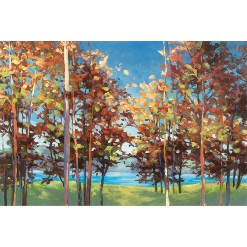 Kaleidoscope Bright Blue by Julia Purinton - Wrapped Canvas Painting, 51cm H x 76cm W x 3.8cm D