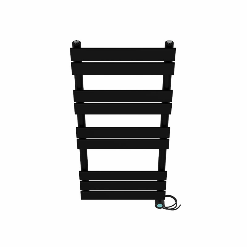 Flat Panel Towel Rail Heated Towel Rails, 100cm H x 45cm W x 6.2cm D, Black
