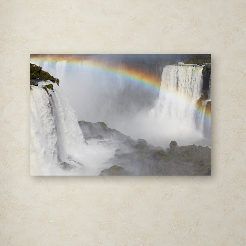 Robert Harding Waterfall Canvas Print with Rainbow
