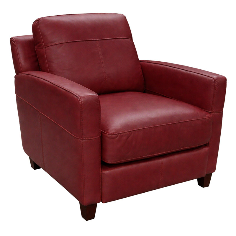 Fauteuil en cuir Archdale, Chair, Cuir véritable vin