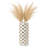 Modern Ceramic Cylinder Table Vase with Dot Accents for Home Decor - Tall Flower Vase for Living Room, Office, and Shelf - White & Gold-753683562