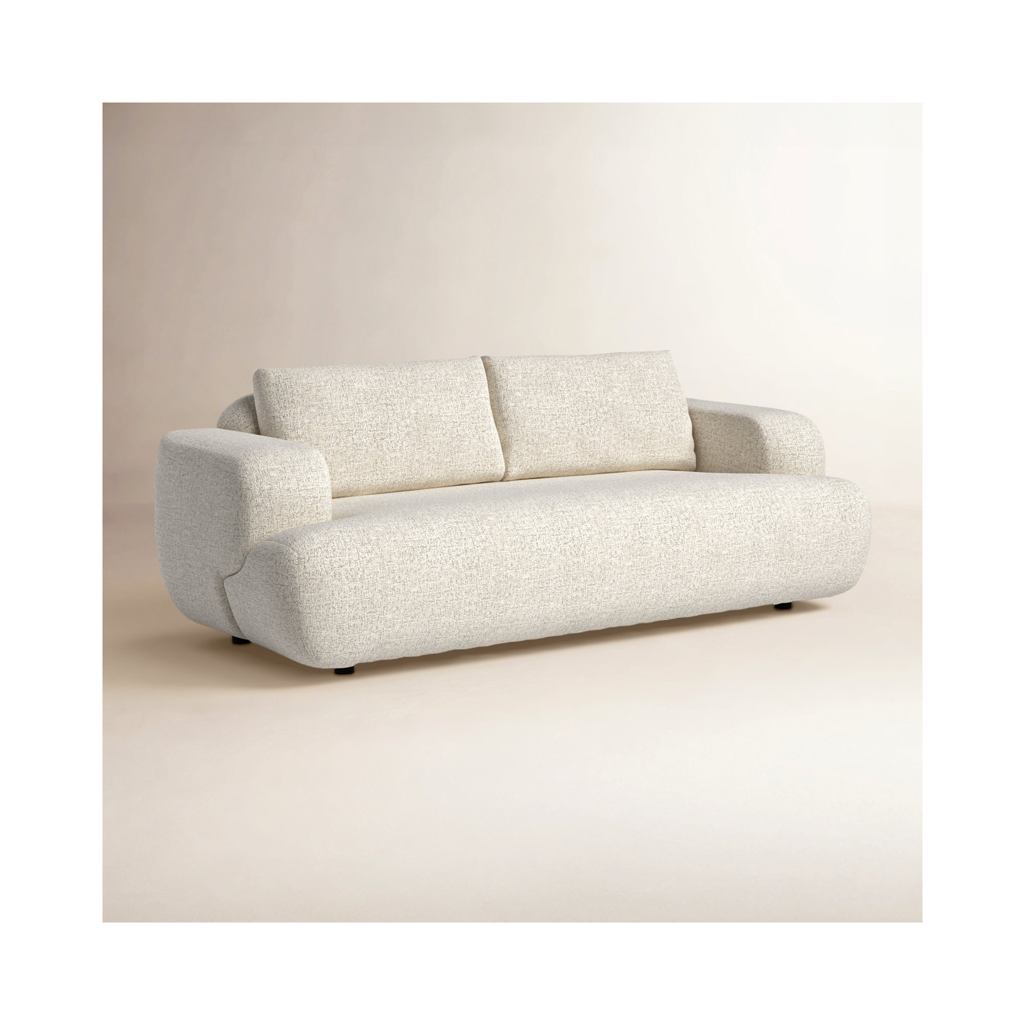 Fontaine 90'' Upholstered Sofa, Beige 100% Polyester