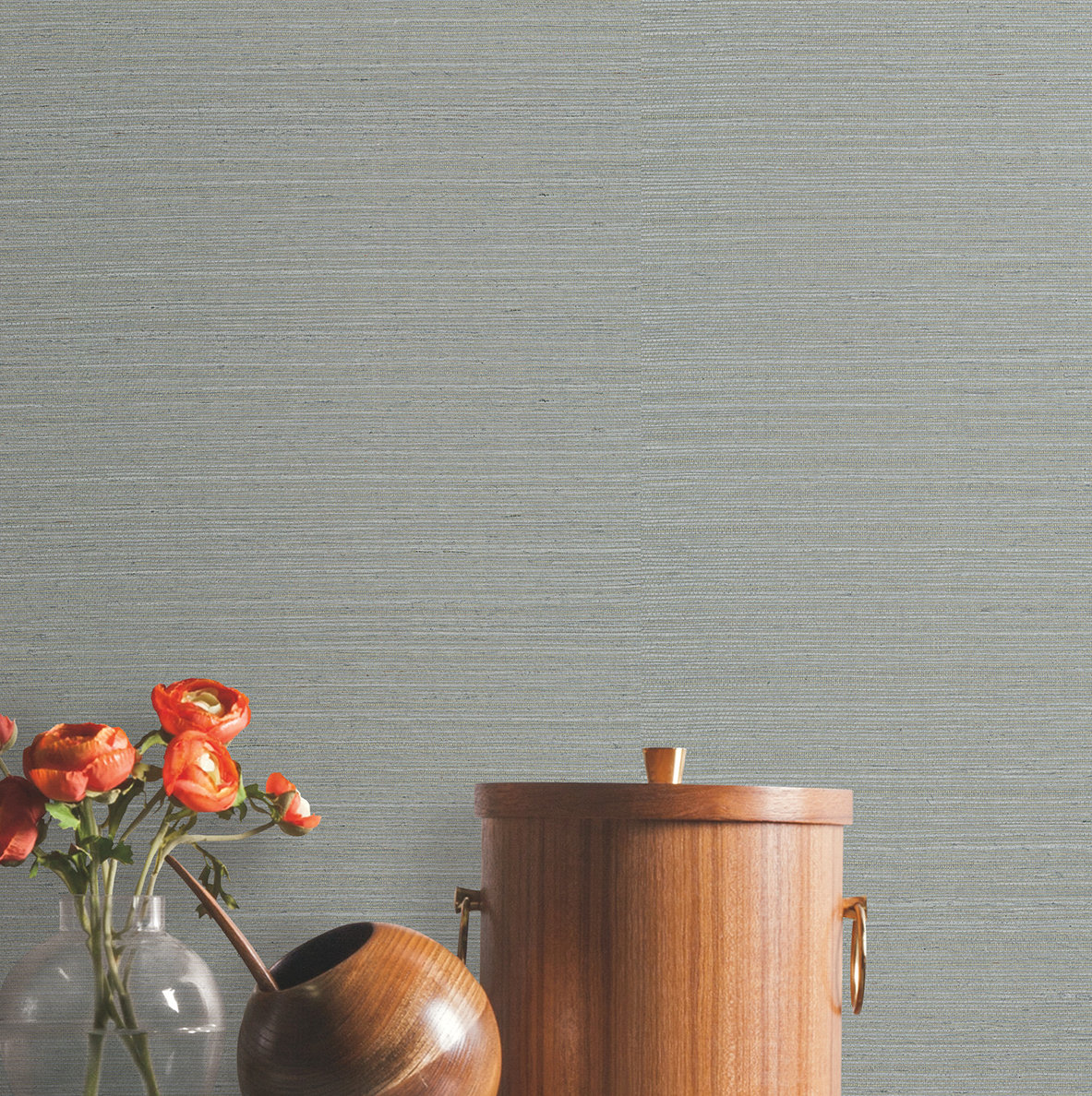 Natural Sisal Peel and Stick Grasscloth Wallpaper, Slate