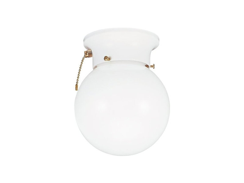 Plafonnier encastré Generation Lighting 5367PCEN3-15 Tomkin blanc à une lumière avec chaînette marche/arrêt