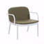 Ensemble de 2 fauteuils club d'extérieur, structure en PP blanc avec coussin vert
