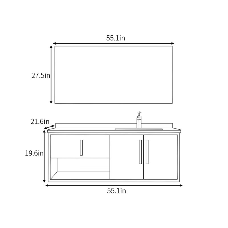 Appling, 19.6" H x 55.1" W x 21.6" D