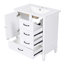 Meuble-lavabo 30 po avec lavabo, armoire de salle de bain avec porte, 3 tiroirs, pieds en bois massif et panneau de fibres à densité moyenne, patins réglables-122274325