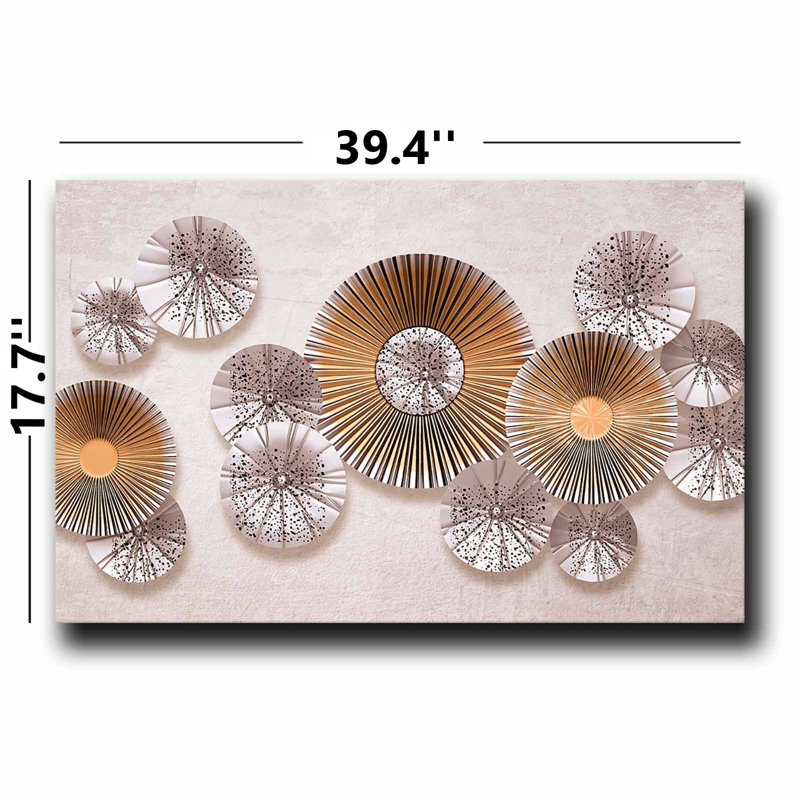 Sculpture murale métallique - or et argent 39,4 po x 17,7 po