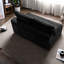 Causeuse à compression 2 places en velours côtelé noir moderne pour petite maison