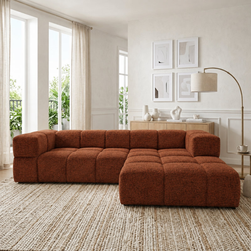 Rudalph 3 Seater Sectional, Right Hand Facing