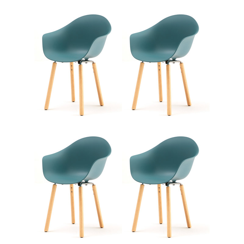 Fauteuil TA (ensemble de 4), Bleu océan / chrome